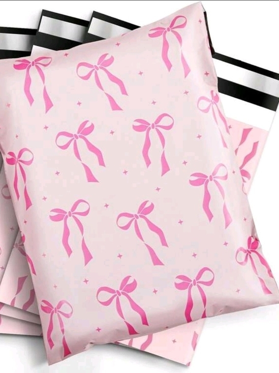 Other - 20/24$ Pink Bow Print Poly Mailer - Decorative Shipping Bag
